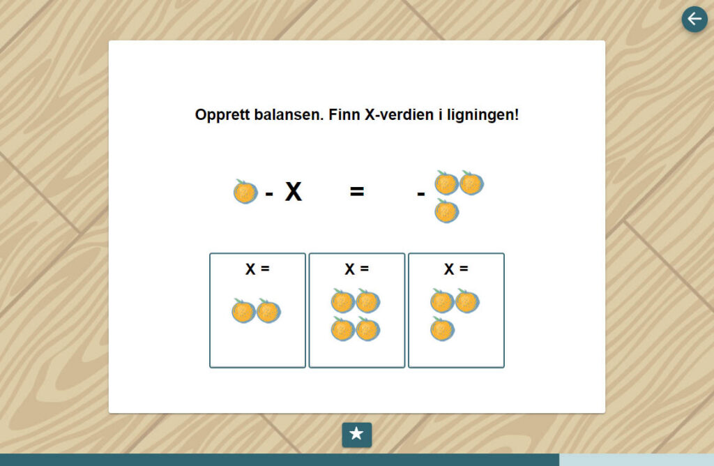 Annen variant av ligningsoppgave