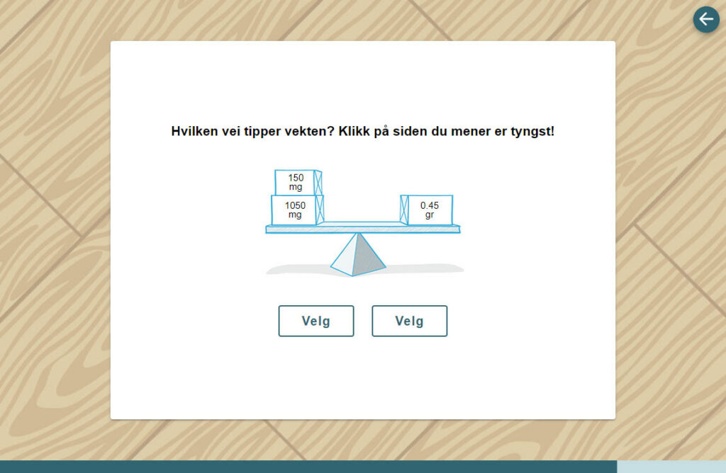 Oppgave om beregning av masse og vekt