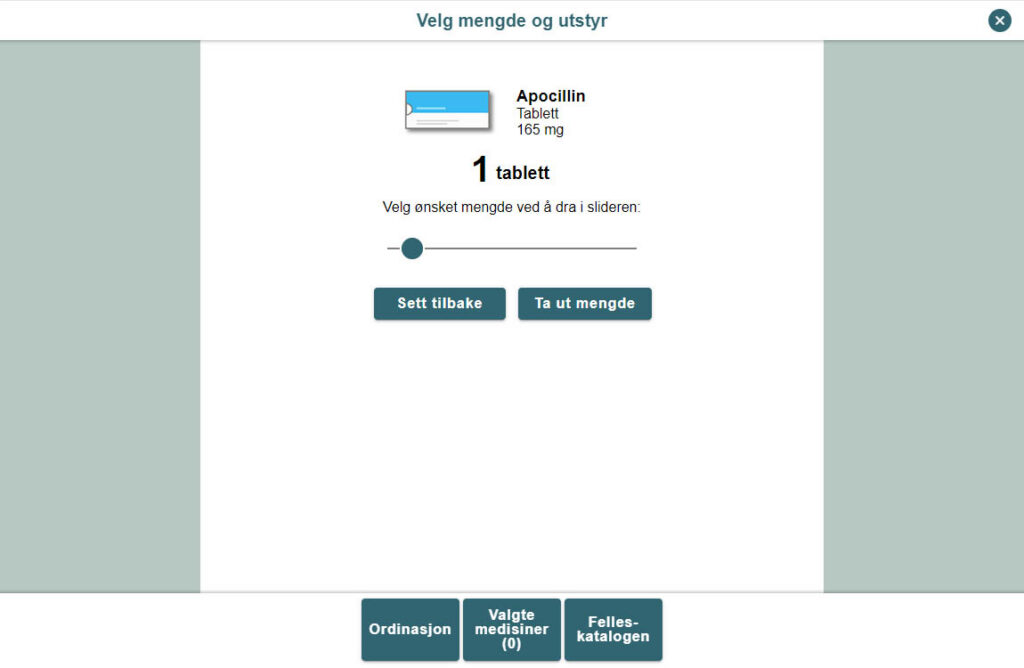 Uttak av mengde, tablettform