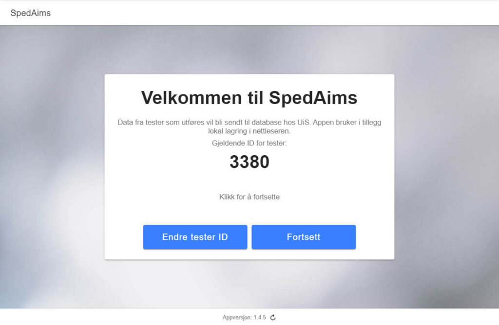 Velkommen-skjerm