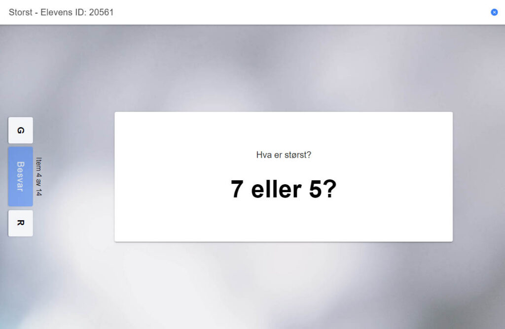 Eksempel på test Hva er størst?