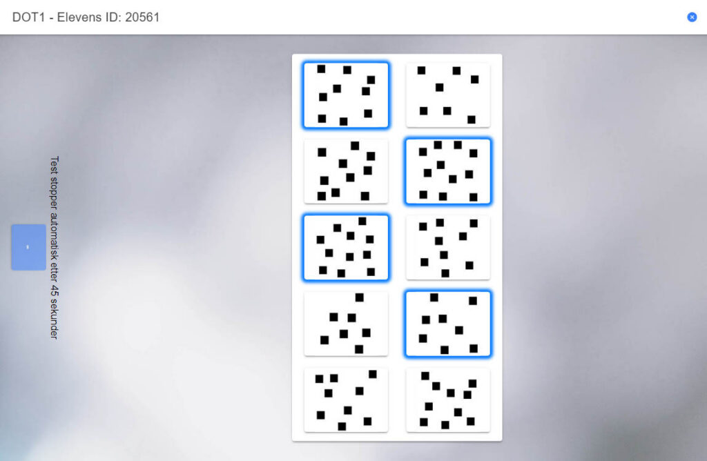 Eksempel på test Dot comparison