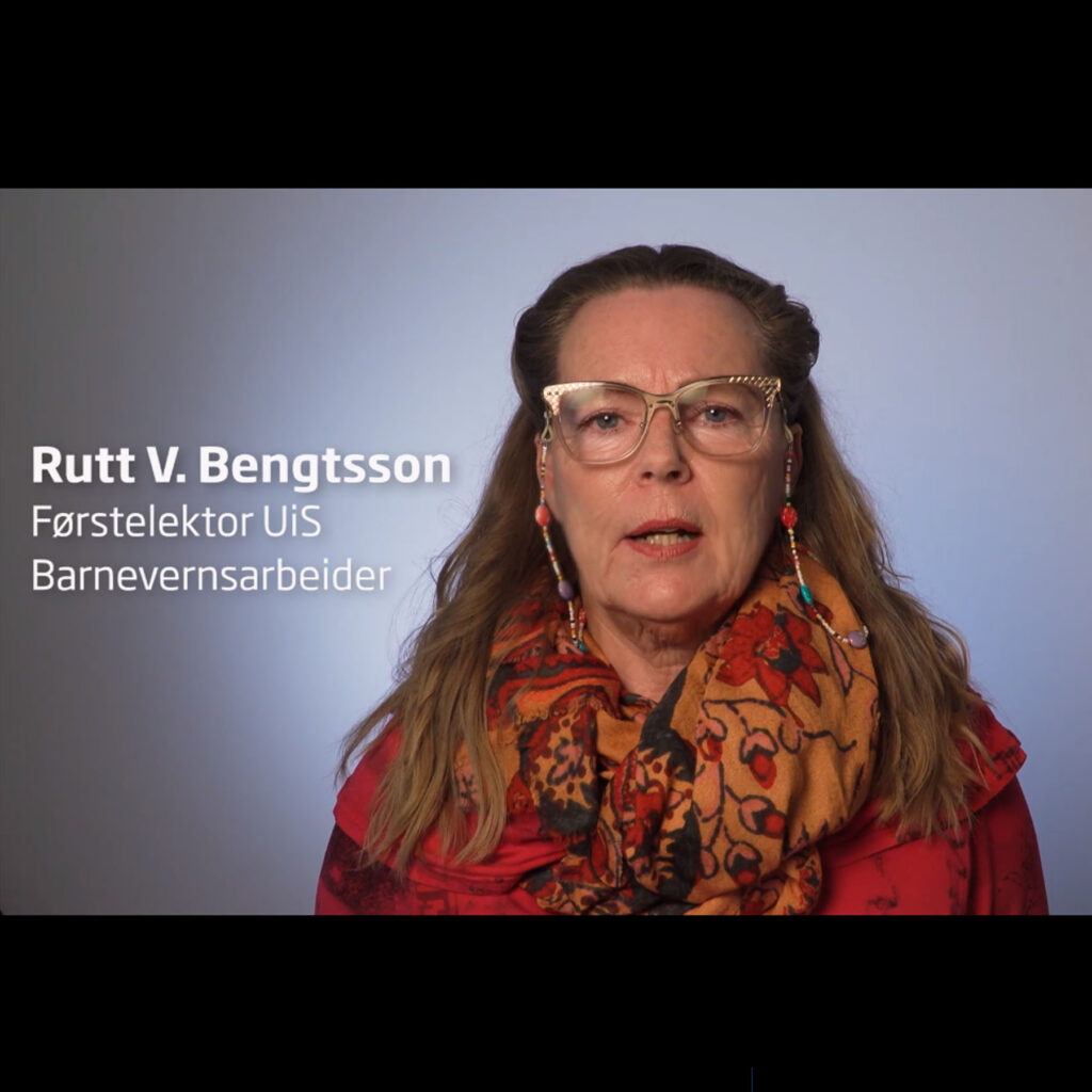 Skjermbilde fra Saksgang i barnevernet som viser Rutt V. Bengtsson, Førstelektor ved UiS