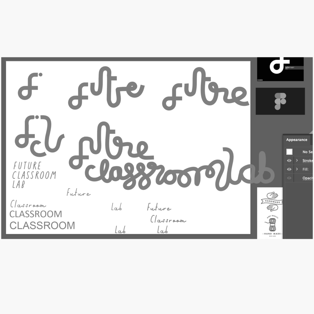 Skisser tegning Future Classroom Lab Norway logo