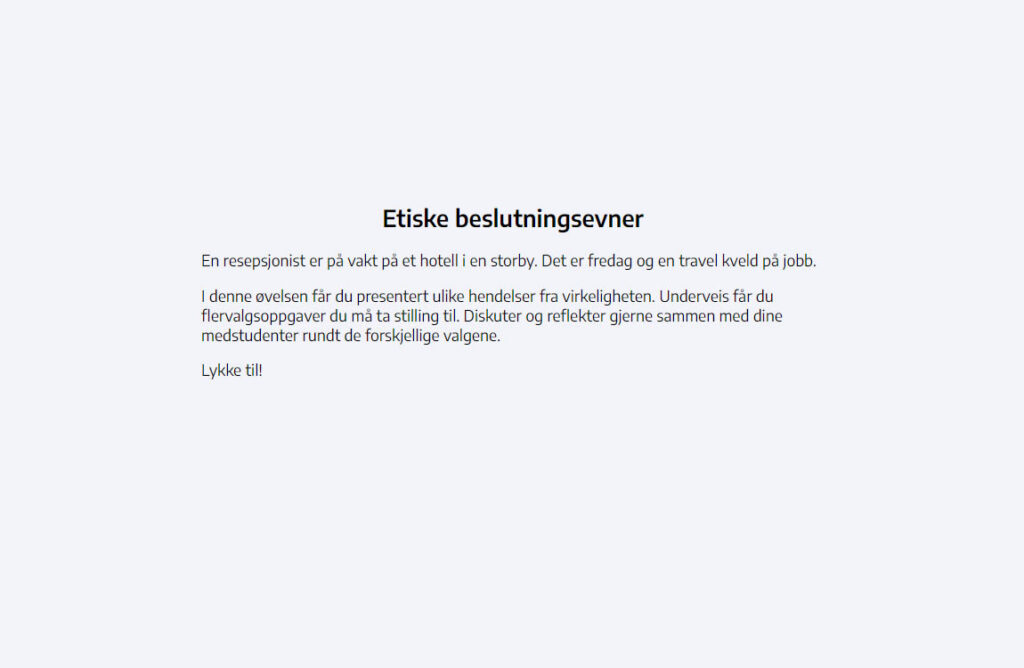 Introduksjon til interaktiv øvelse