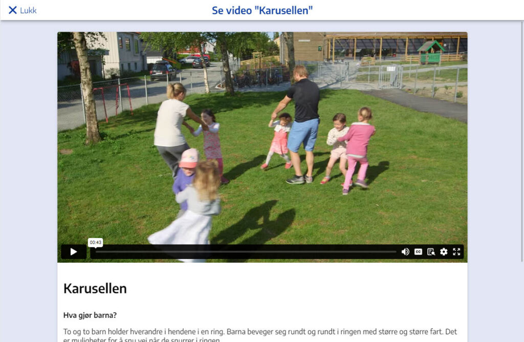 Eksempel på lek "Karusellen"
