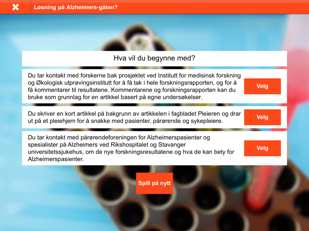 Eksempel fra sak "Løsning på Alzheimers-gåten?"