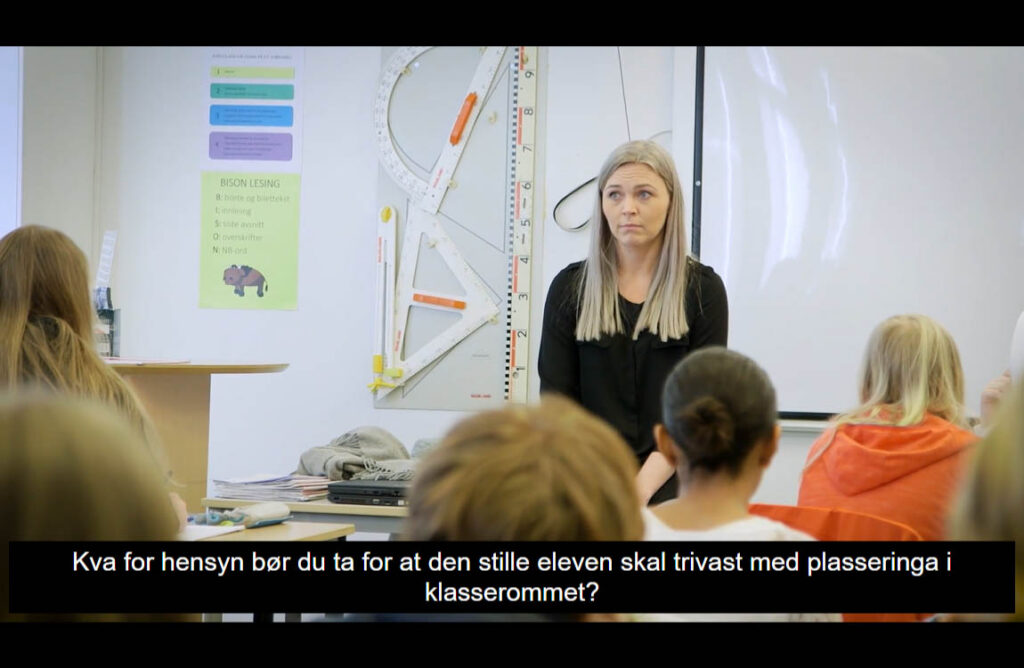 Videoklipp fra interaktiv øvelse