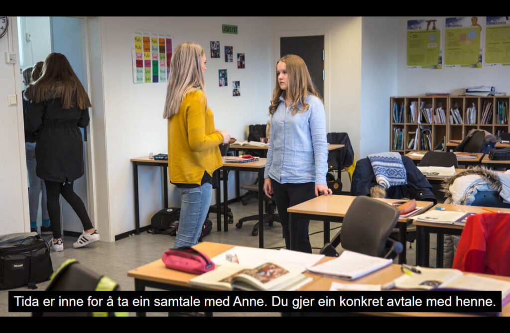 Videoklipp fra interaktiv øvelse
