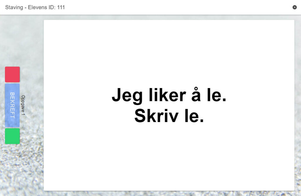 Eksempel på test Staving
