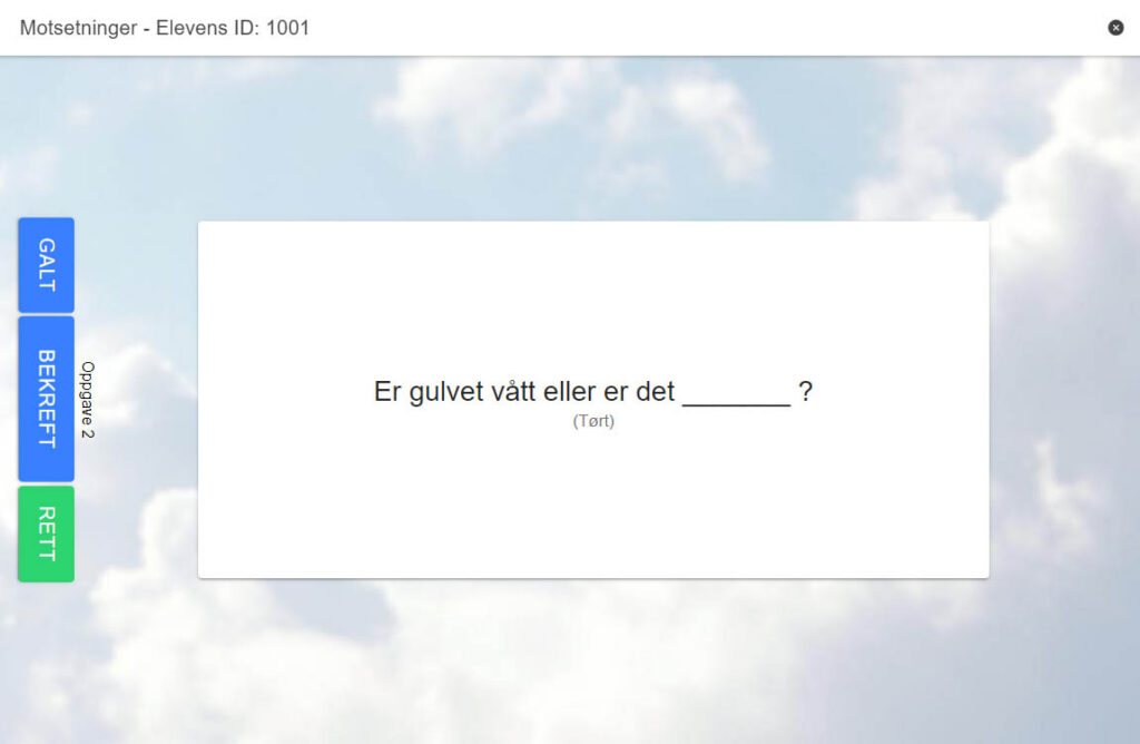 Eksempel på test Motsetninger