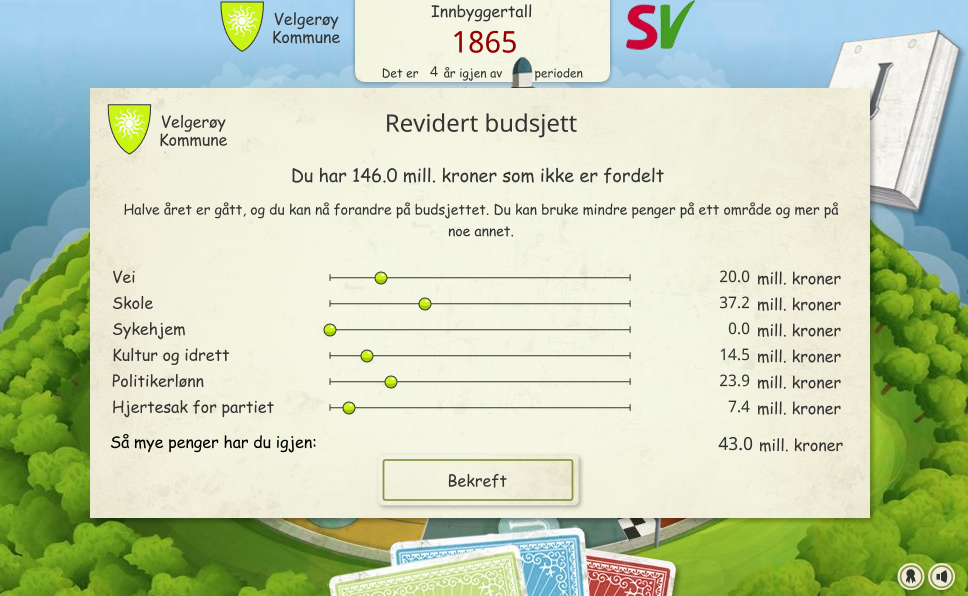 Revidert budsjett i spillet