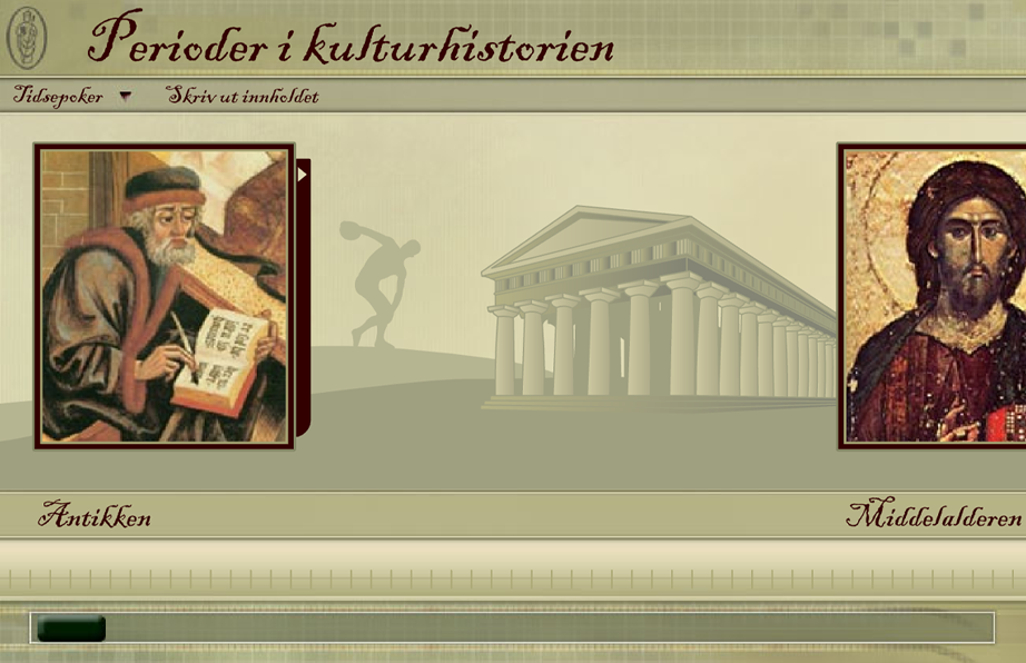 Tidslinje for kulturhistorien med fokus på antikken