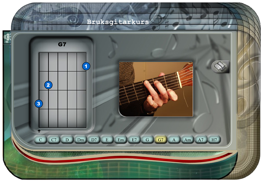 Demonstrasjon av et gitargrep