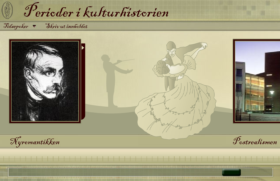 Tidslinje for kulturhistorien med fokus på nyromantikken