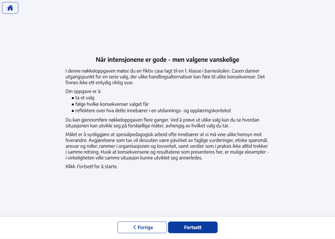 Bilde fra case i spesialpedagogikk