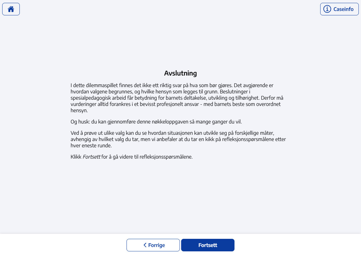 Bilde fra case i spesialpedagogikk
