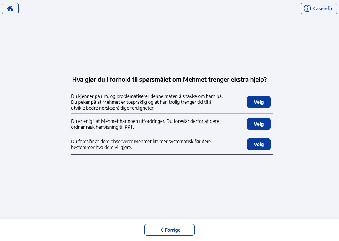 Bilde fra case i spesialpedagogikk