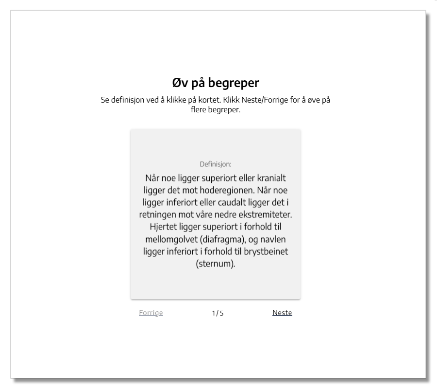 Eksempel på flipcard.