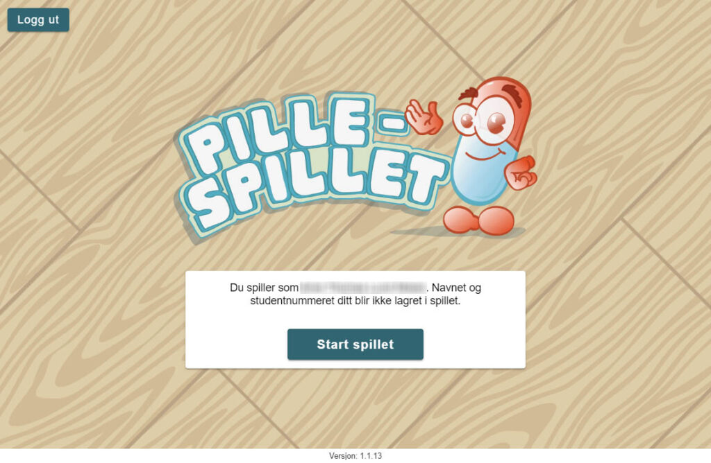 Start spillet skjerm
