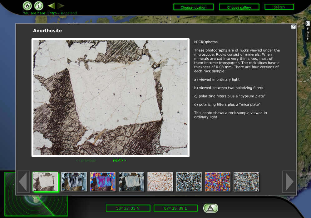 Bilde av sten sett gjennom et mikroskop