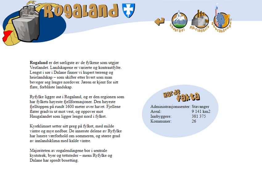 Informasjonsside om Rogaland