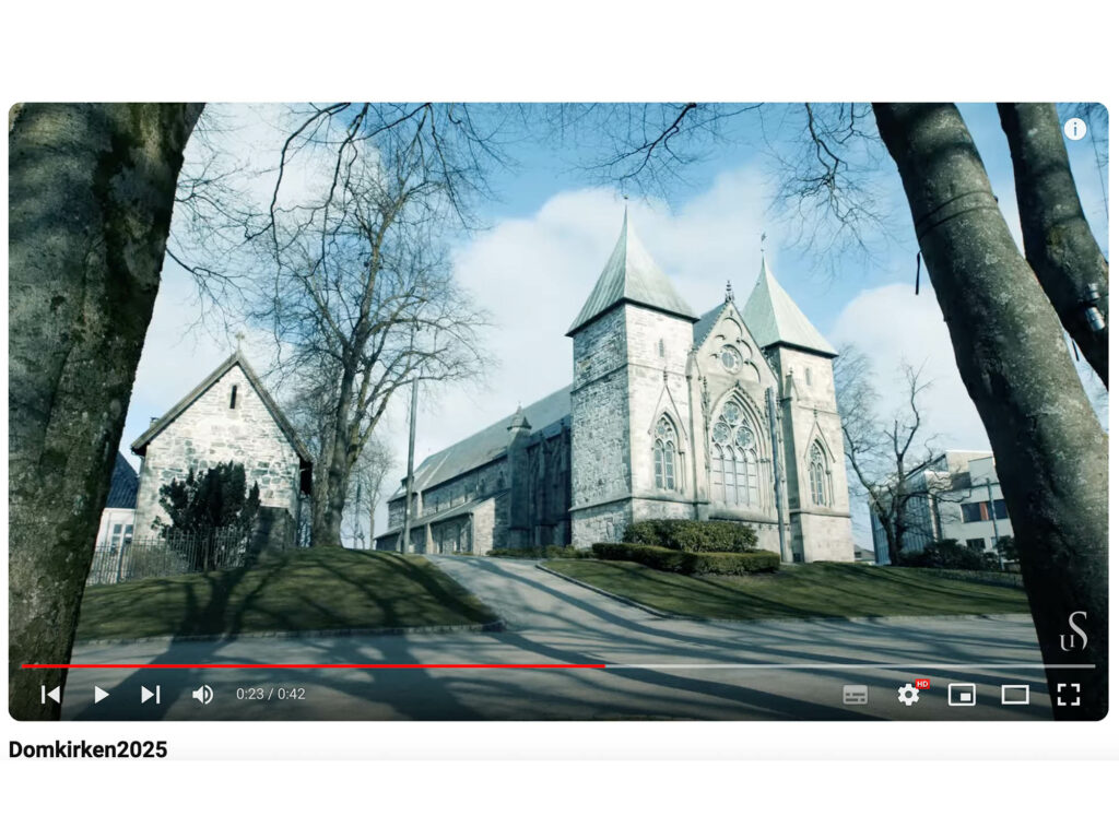 Skjermbilde fra video om Domkirken 2025